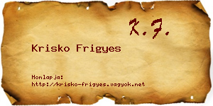 Krisko Frigyes névjegykártya